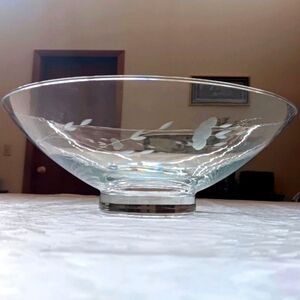 Vintage Princess House Large Crystal Bowl | Heritage Etched Pattern